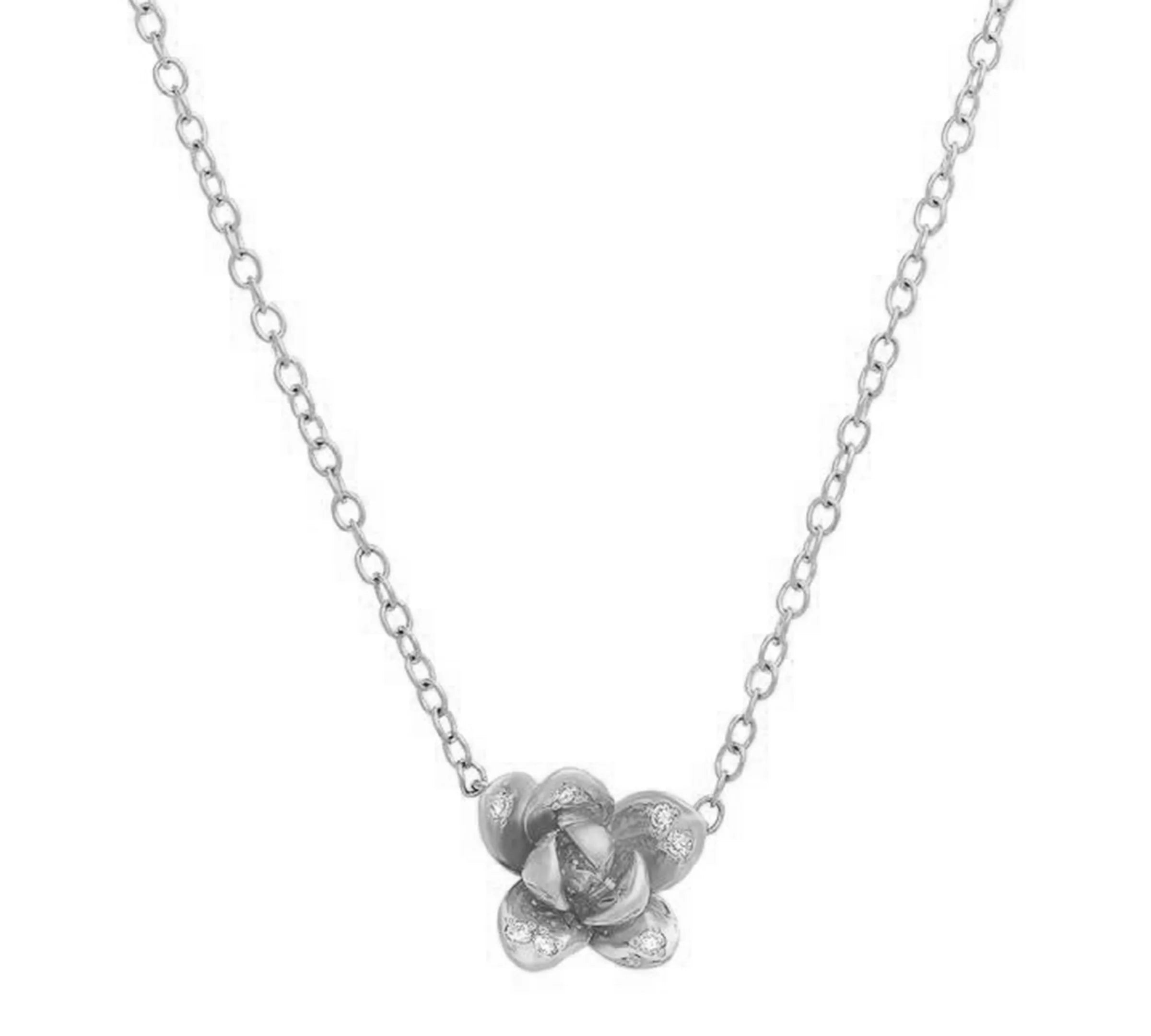 Blossom Necklace with Diamonds Necklace Elisabeth Bell Jewelry White Gold
