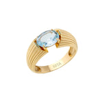 Blue Topaz Gemstone Heirloom Pinky Ring Ring RITA Fine Jewelry