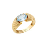 Blue Topaz Gemstone Heirloom Pinky Ring Ring RITA Fine Jewelry