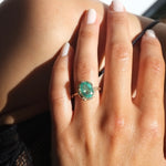 Oval Emerald Ring with Diamonds Cocktail Ring Elisabeth Bell Jewelry
