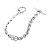 Links Chain Bracelet with Diamonds, White Gold Chain Bracelet KIMITAKE