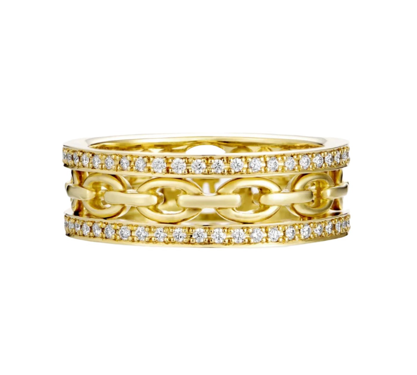 Links Eternal Ring with Diamonds Ring KIMITAKE Yellow Gold size 9.5