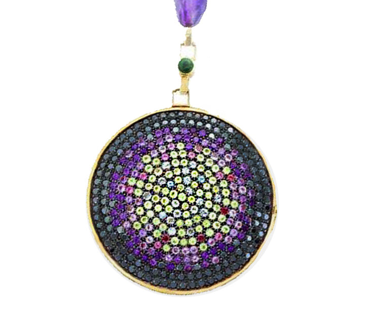 Full Pave Flying Saucer Pendant, Large Pendant Necklace Carolyn Rodney Black Diamond