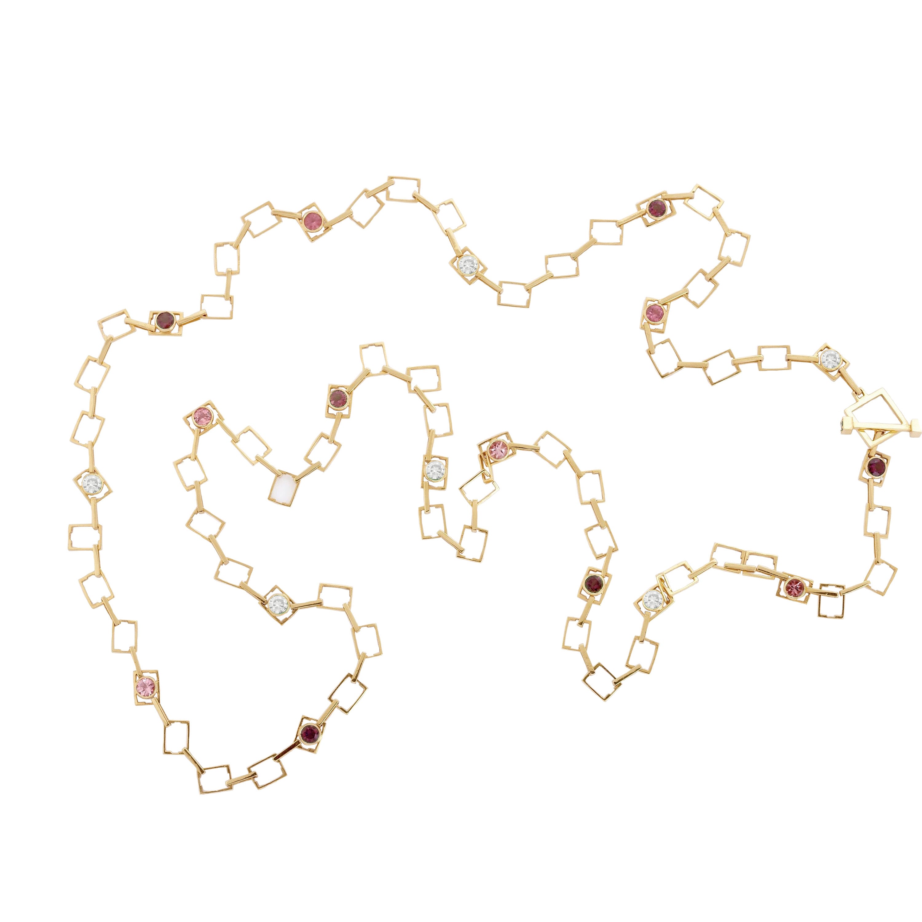 Diamond Ruby Sapphire Circles Squares Necklace Necklace Carolyn Rodney