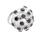 Black Sapphire Sphere Ring Statement Ring Carolyn Rodney White Gold 6