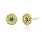 Twilight Star Studs Stud Earrings Malibu Soul Fine Jewelry Emerald/Diamond