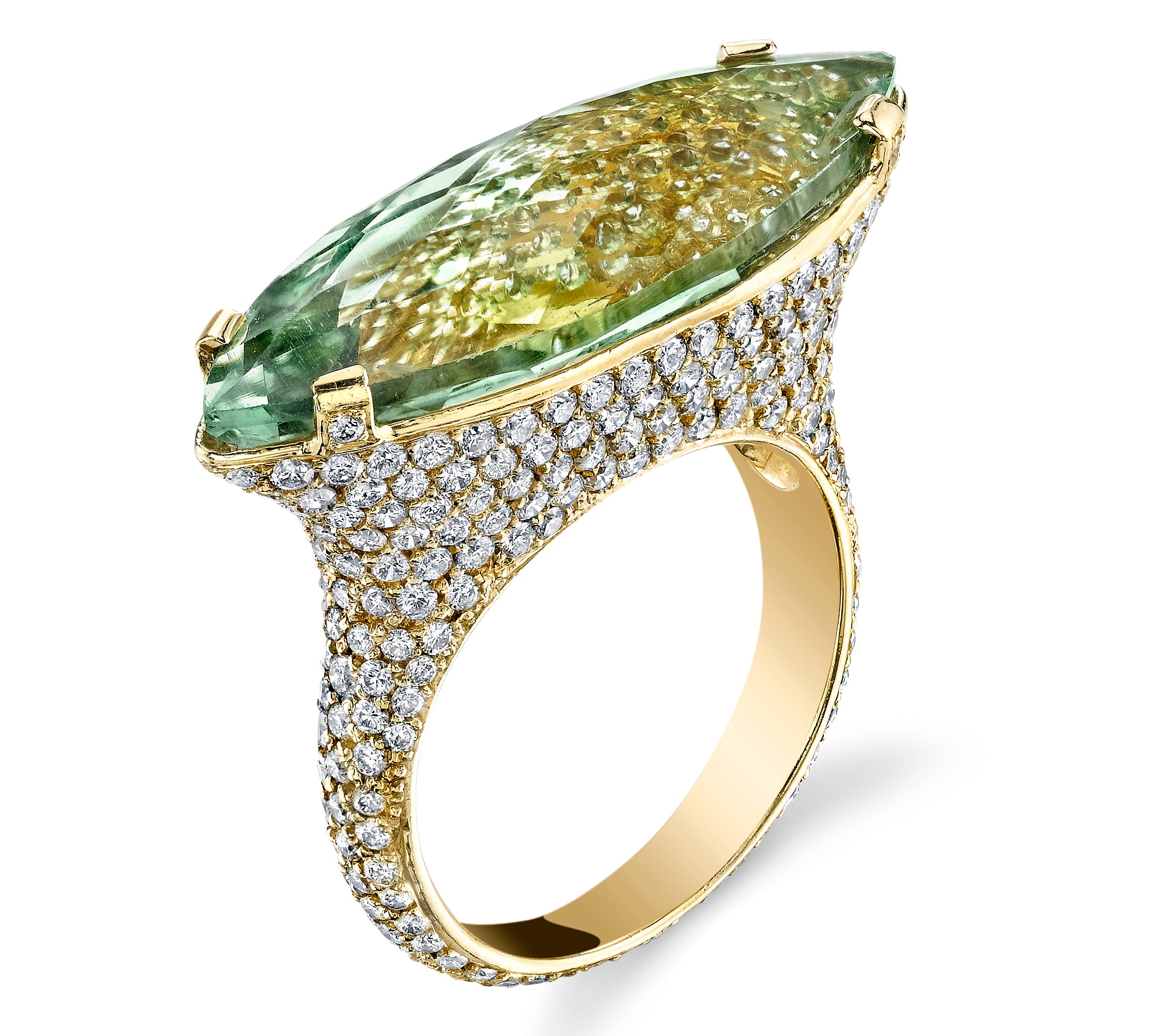 Prasiolite Marquis Ring Statement Ring Karma El-Khalil 6