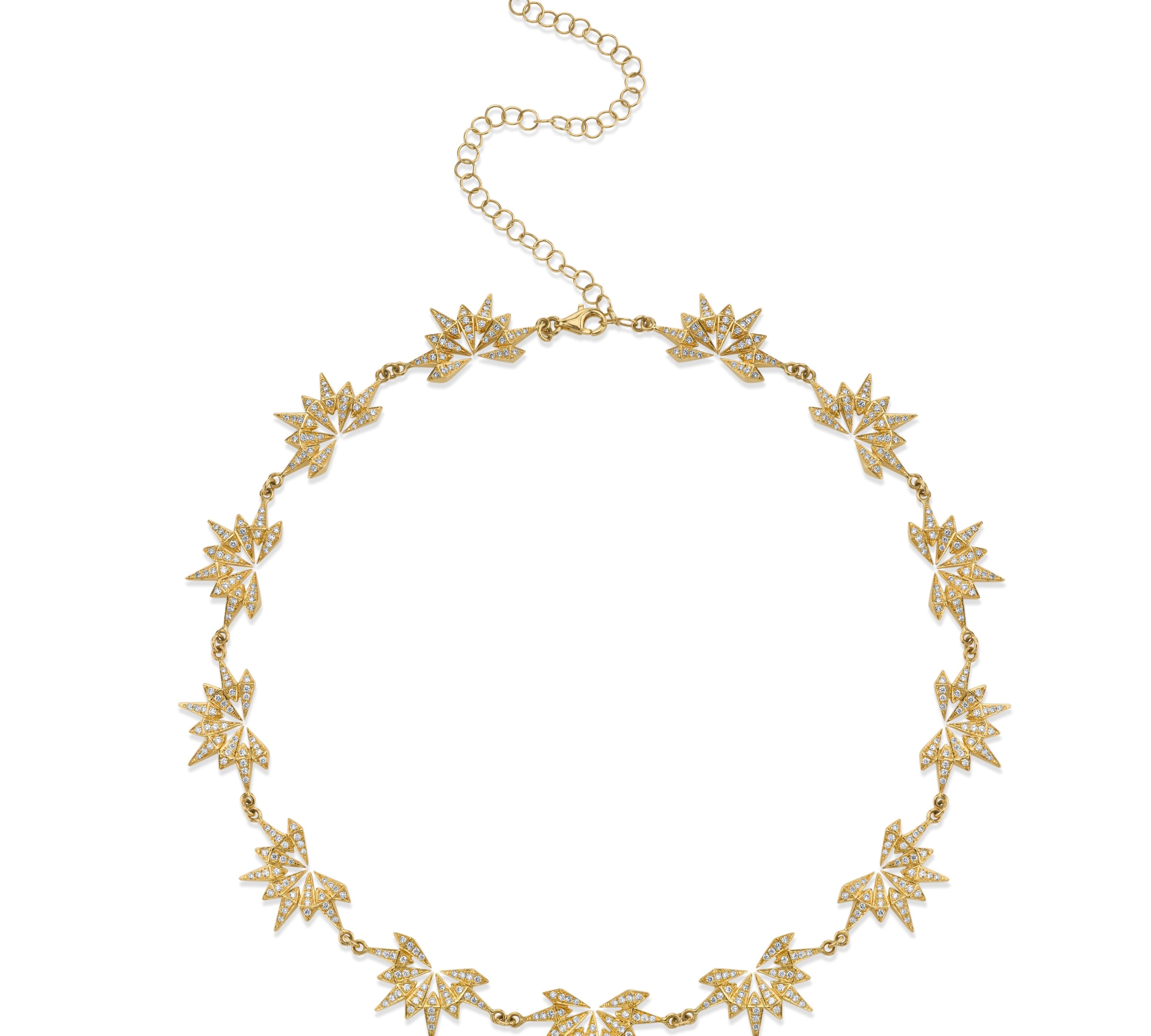 Diamond Starburst Necklace Statement Necklace Karma El-Khalil Yellow Gold