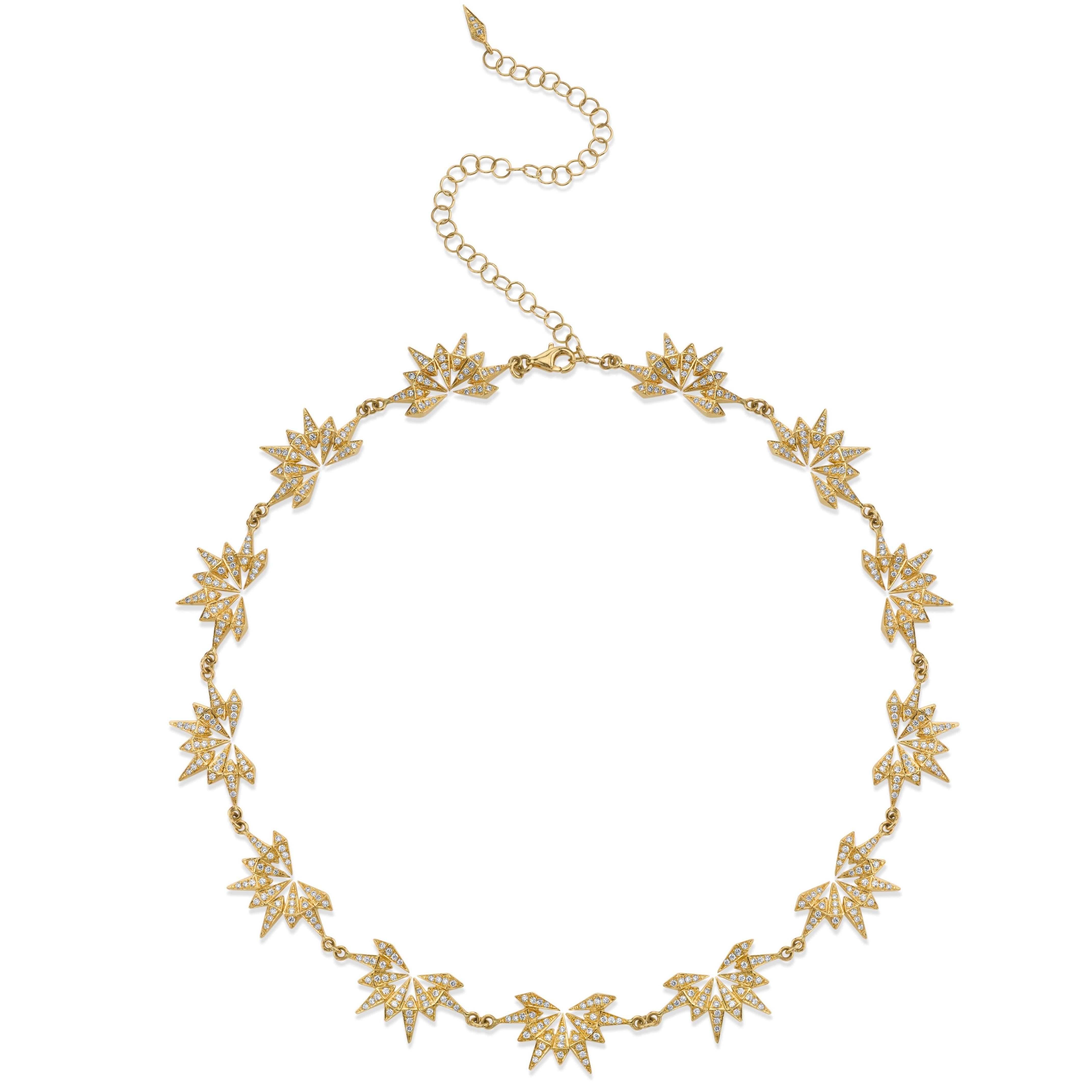 Diamond Starburst Necklace Statement Necklace Karma El-Khalil Yellow Gold