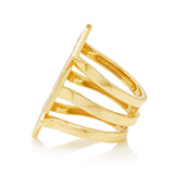 Full Pave Floating Triangle Ring Statement Ring Karma El-Khalil   