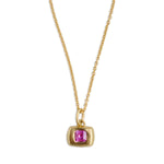 Cora Pendant Necklace with Sapphire Charm Necklace Mari Beltran Pink