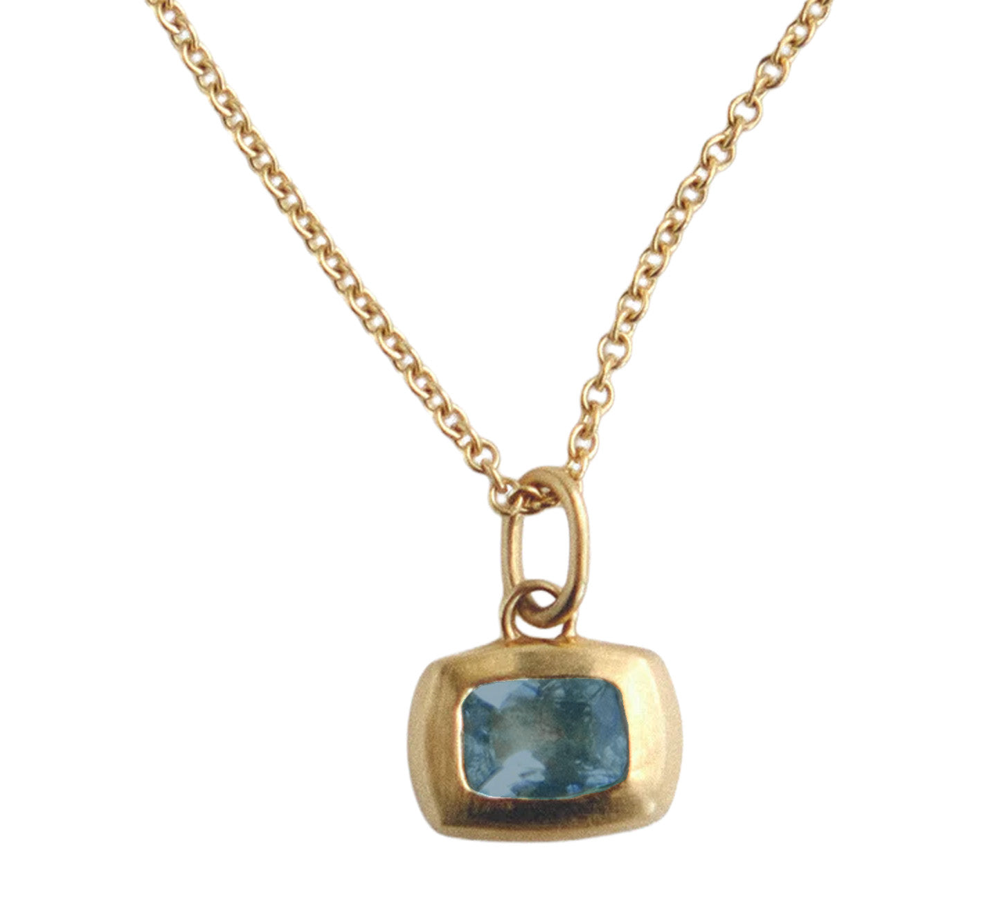 Cora Pendant Necklace with Sapphire Charm Necklace Mari Beltran Blue