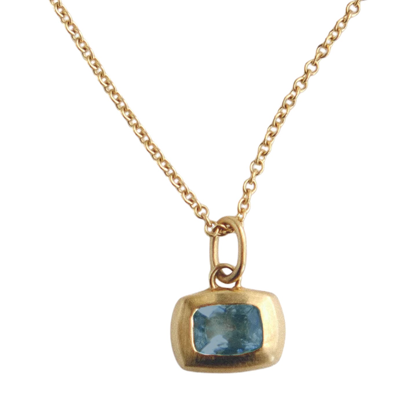 Cora Pendant Necklace with Sapphire Charm Necklace Mari Beltran Blue