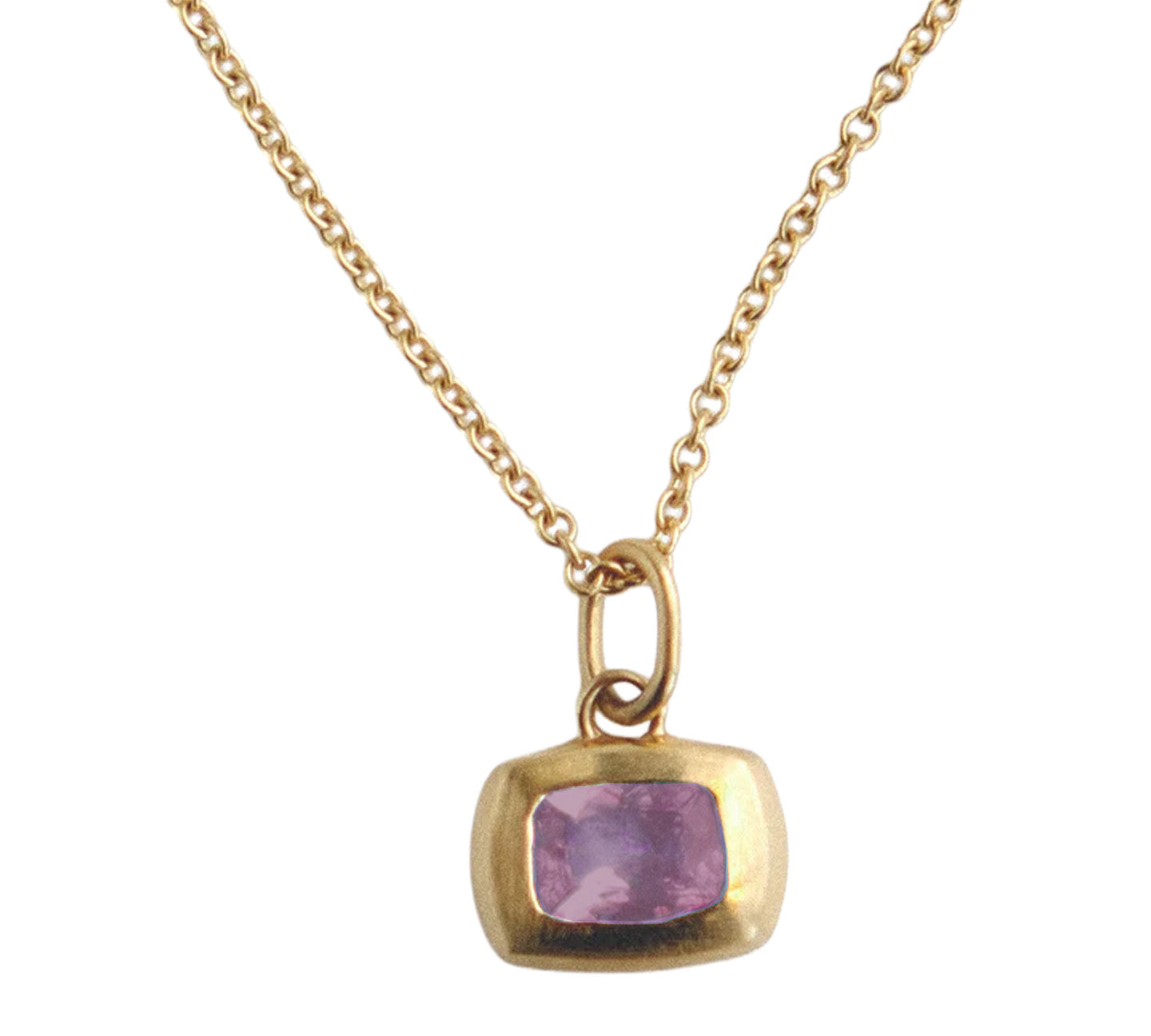 Cora Pendant Necklace with Sapphire Charm Necklace Mari Beltran Pink