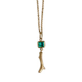 Coral Branch Pendant with Emerald