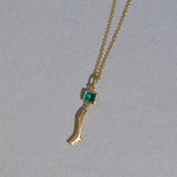 Coral Branch Pendant with Emerald