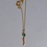 Coral Branch Pendant with Emerald