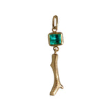 Coral Branch Pendant with Emerald