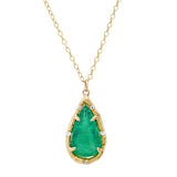 Brazilian Emerald Pear Necklace Necklace Elisabeth Bell Jewelry