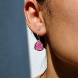 Tourmaline Slice Earrings Huggie Earrings Elisabeth Bell Jewelry