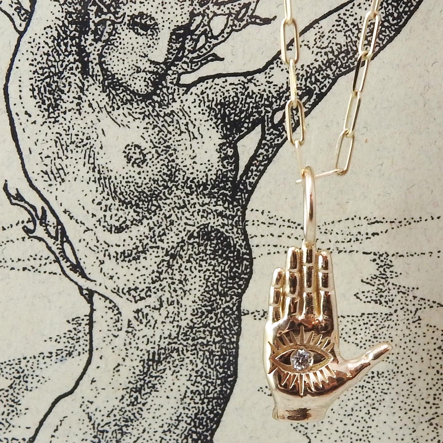 Hamsa LadyFinger Charm Charm Maura Green