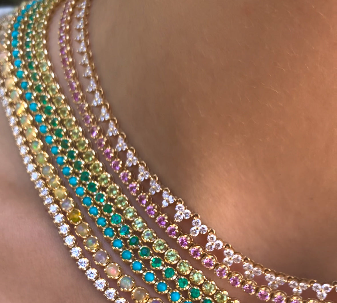 Classic Emerald Tennis Necklace Tennis Necklace Roseark Deux