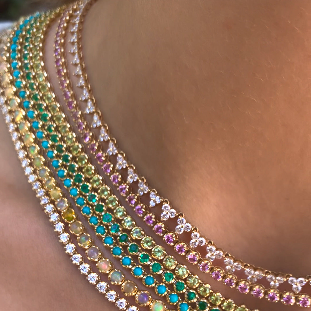 Classic Emerald Tennis Necklace Tennis Necklace Roseark Deux