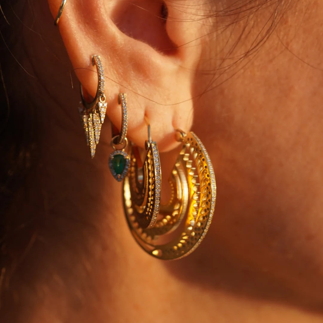 Rising Sun Hoops Drop Earrings Malibu Soul Fine Jewelry