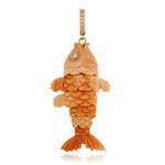 Articulated Fish Pendant Pendant Maura Green Apricot Conch Shell