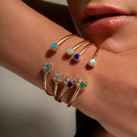 Bubble Bangle with Malachite and Diamond Bangle Falamank