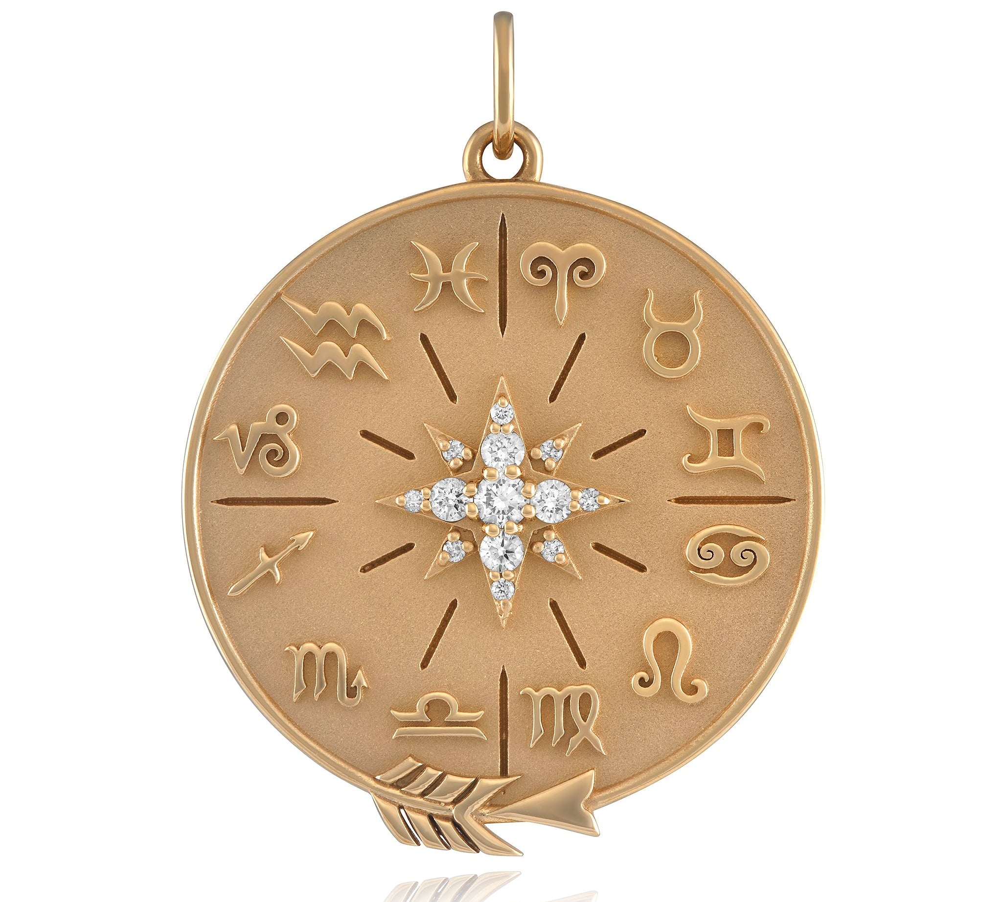 Starburst Zodiac Wheel Pendant Pendant Maura Green   