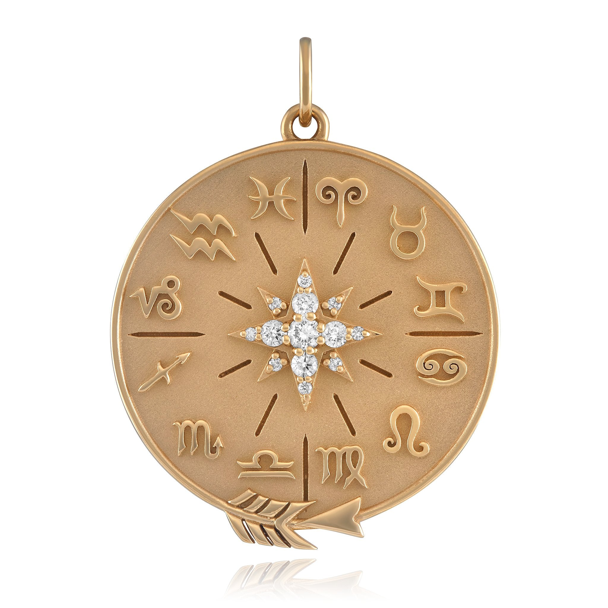 Starburst Zodiac Wheel Pendant Pendant Maura Green   