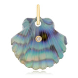 Luminescent Scallop Shell with Diamond Charm Maura Green