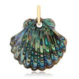 Luminescent Scallop Shell with Diamond Charm Maura Green