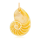 Golden Nautilus Charm Pendant Maura Green