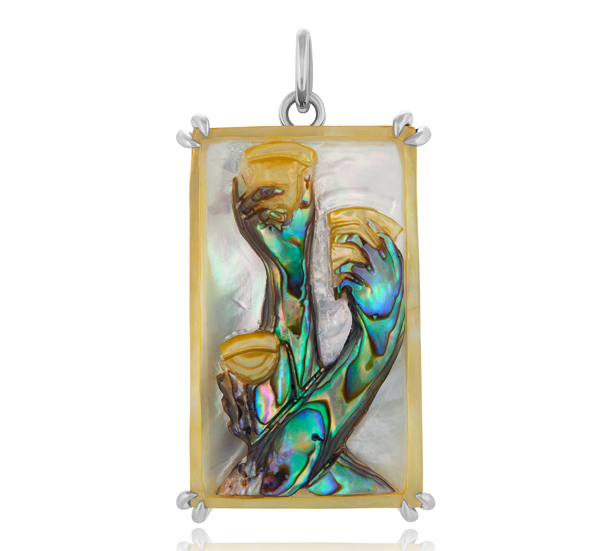 Three of Cups Tarot Charm Charm Maura Green Sterling Silver  