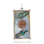 Sun Tarot Card Charm Charm Maura Green Sterling Silver  