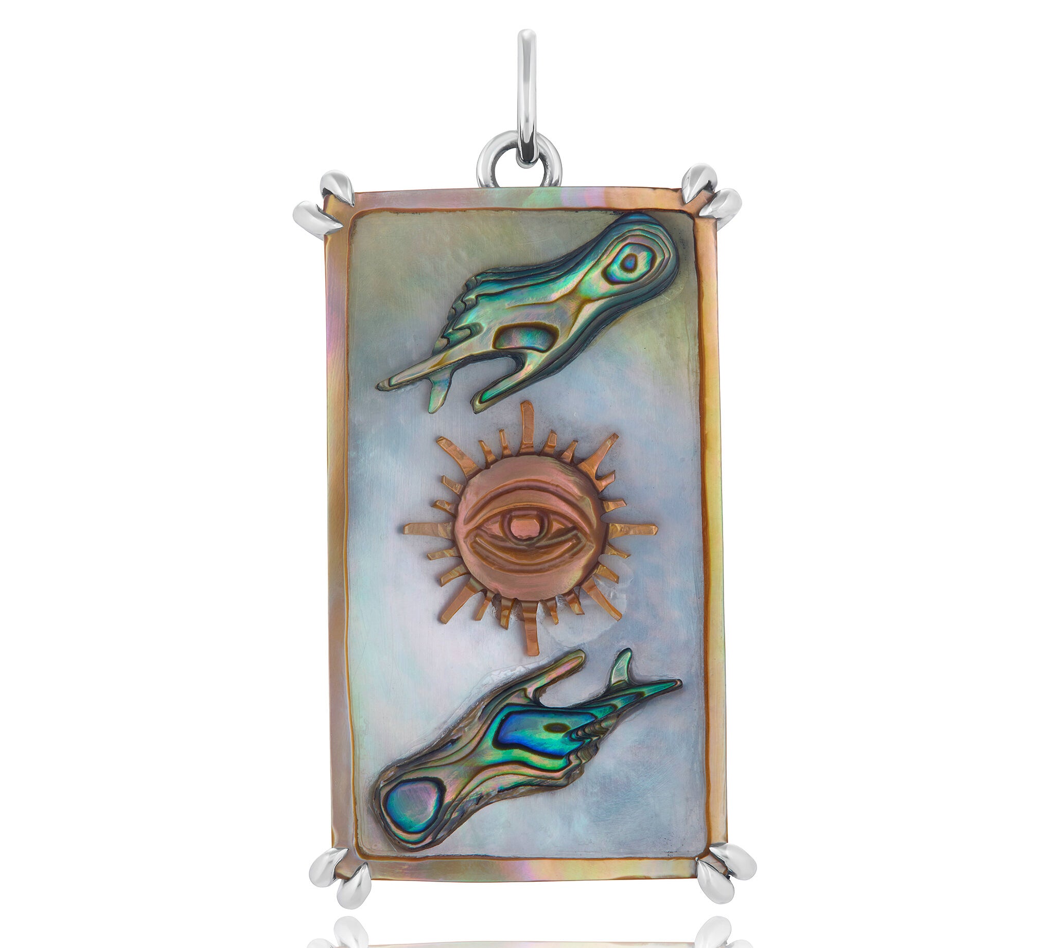 Sun Tarot Card Charm Charm Maura Green Sterling Silver  