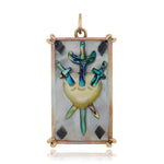 Three of Swords Tarot Charm Charm Maura Green 14k Yellow Gold  