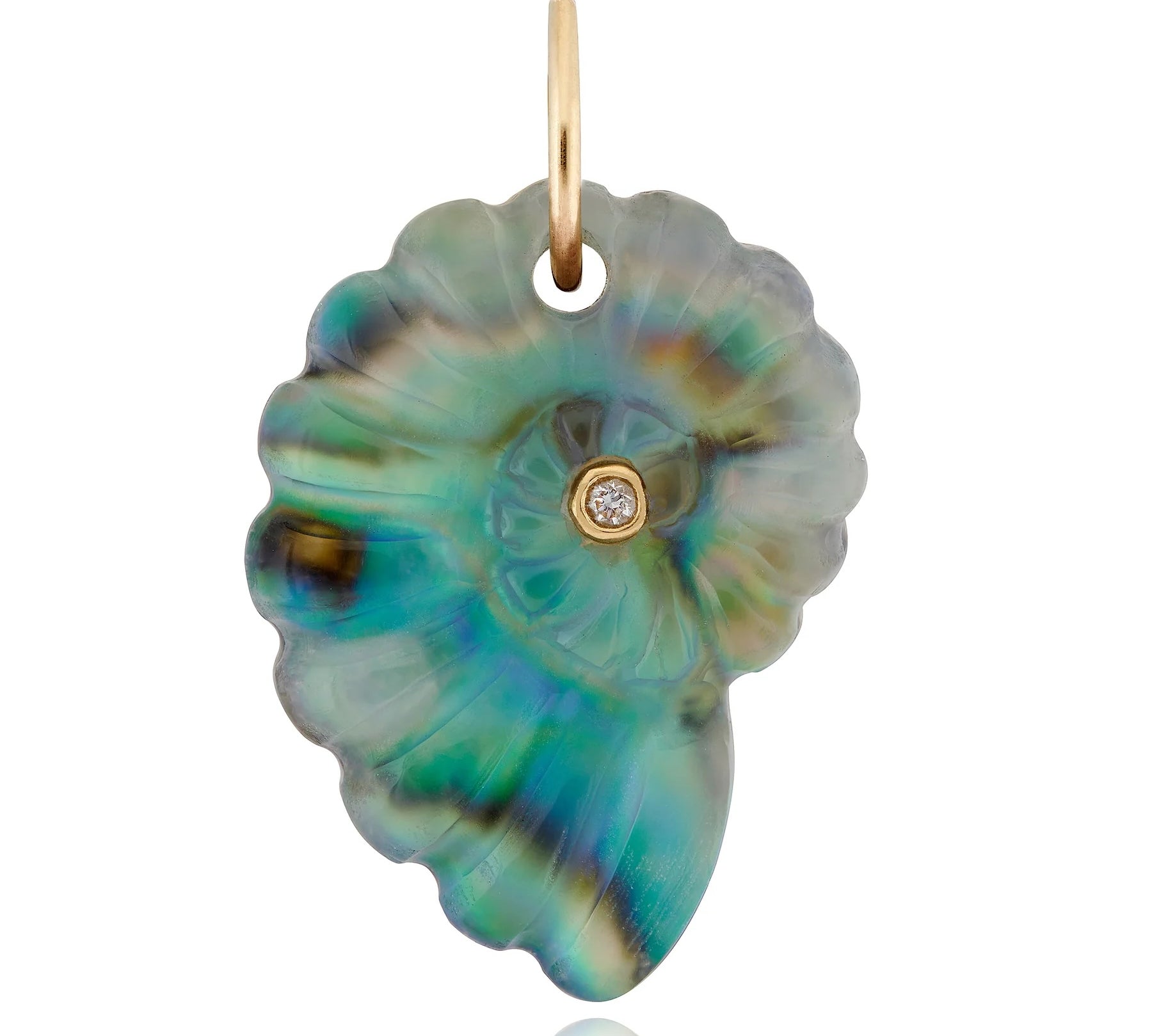 Luminescent Ammonite, Small Charm Maura Green