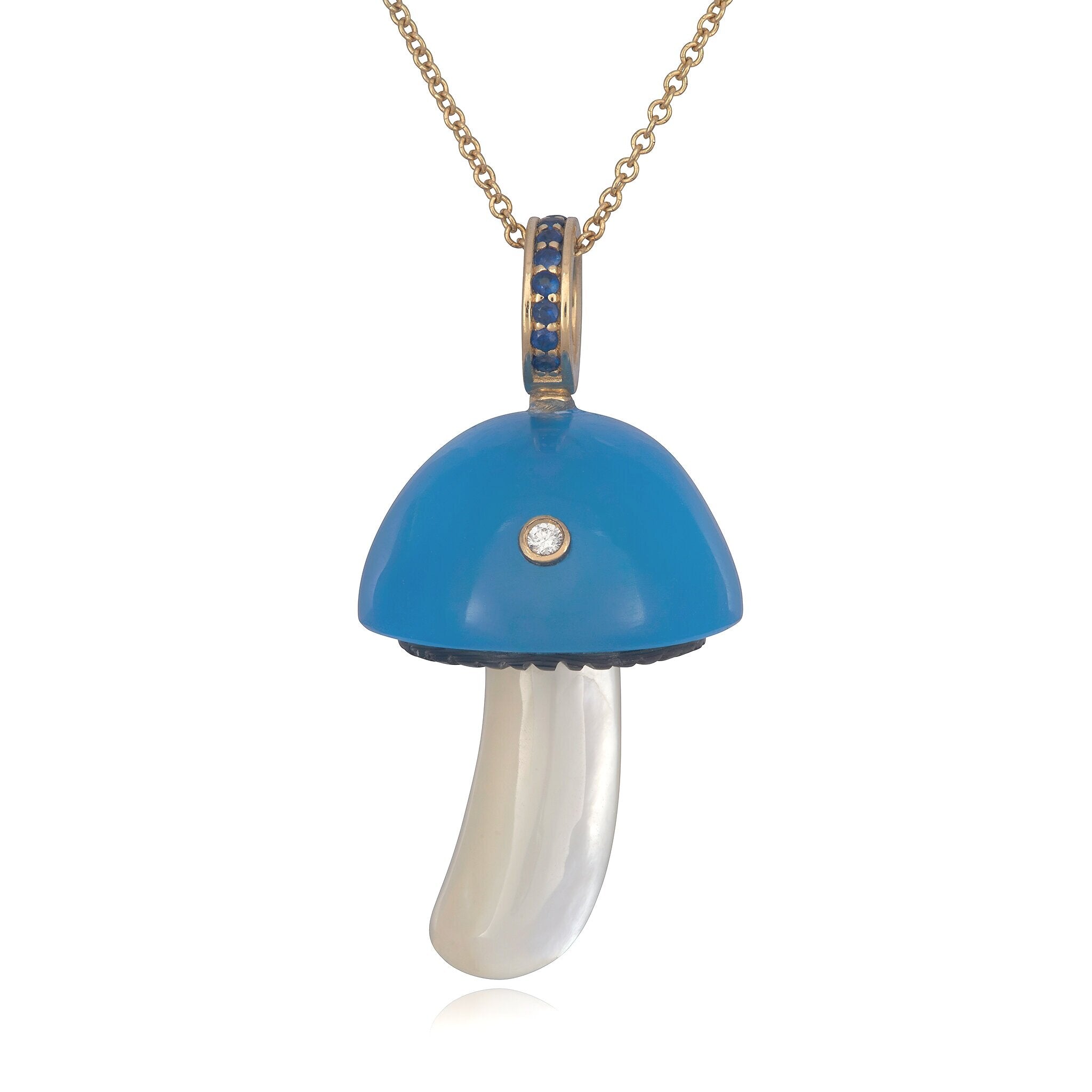 Magic Mushroom Charm with Pave Bail Charm Maura Green   