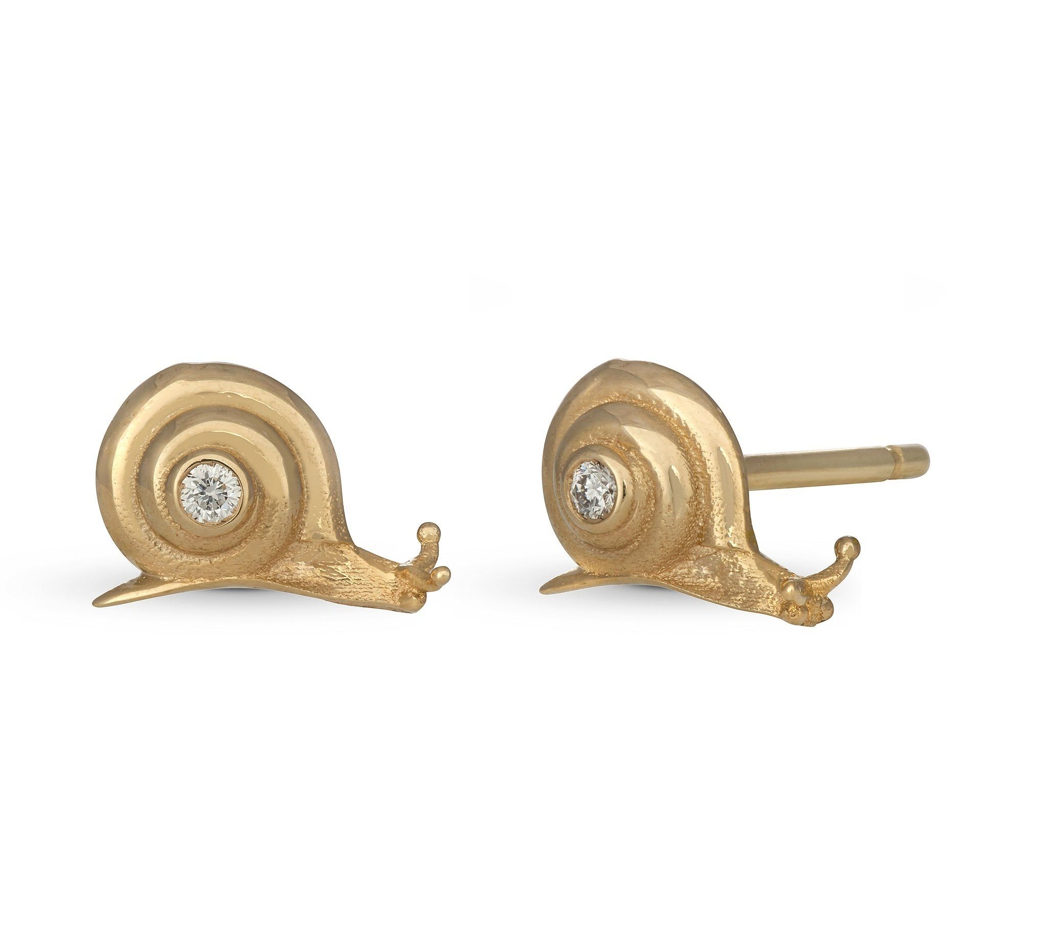 Snail Mini Studs Studs Maura Green Pair