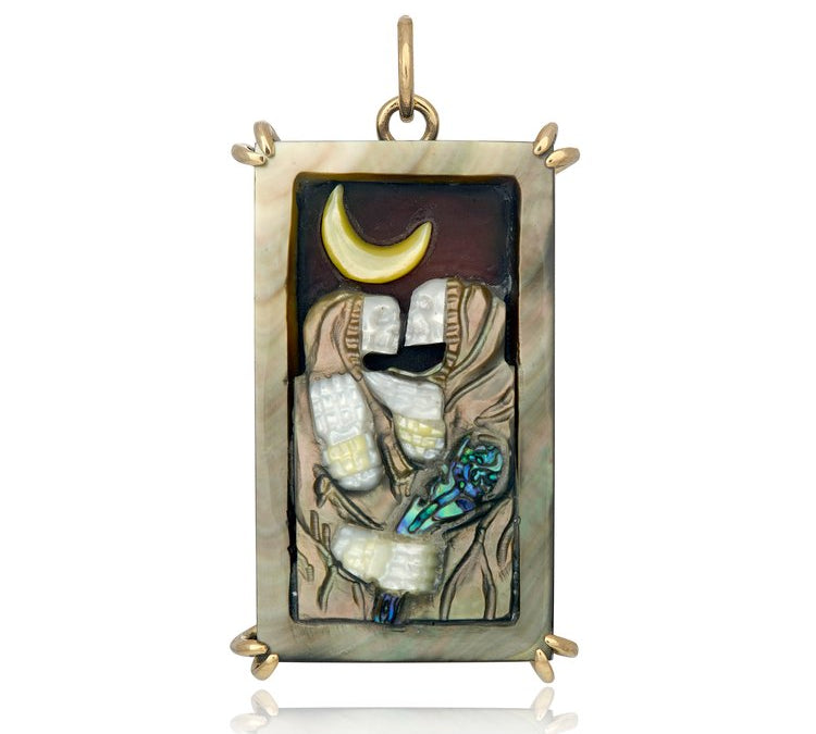 Lovers Tarot Card Charm Charm Maura Green   