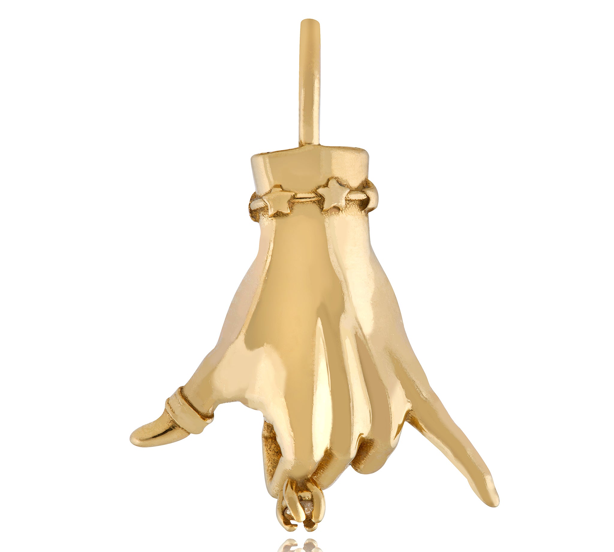 Shaka LadyFinger Charm with Diamond Charm Maura Green   