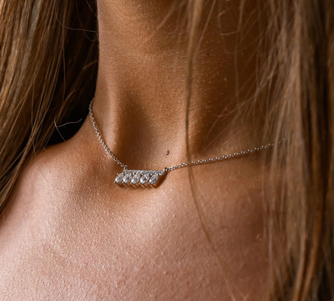 Five-Star Bar Diamond Necklace Necklace The Finest Stack