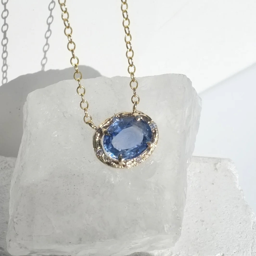 Ceylon Sapphire Necklace Pendant Necklace Elisabeth Bell Jewelry