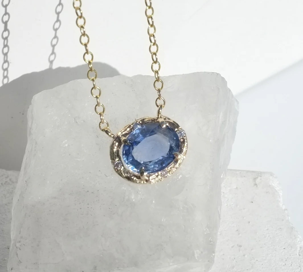Ceylon Sapphire Necklace Pendant Necklace Elisabeth Bell Jewelry