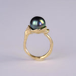 MUSE with Grey Tahitian Pearl & Diamond Ring Cocktail Ring Mari Beltran
