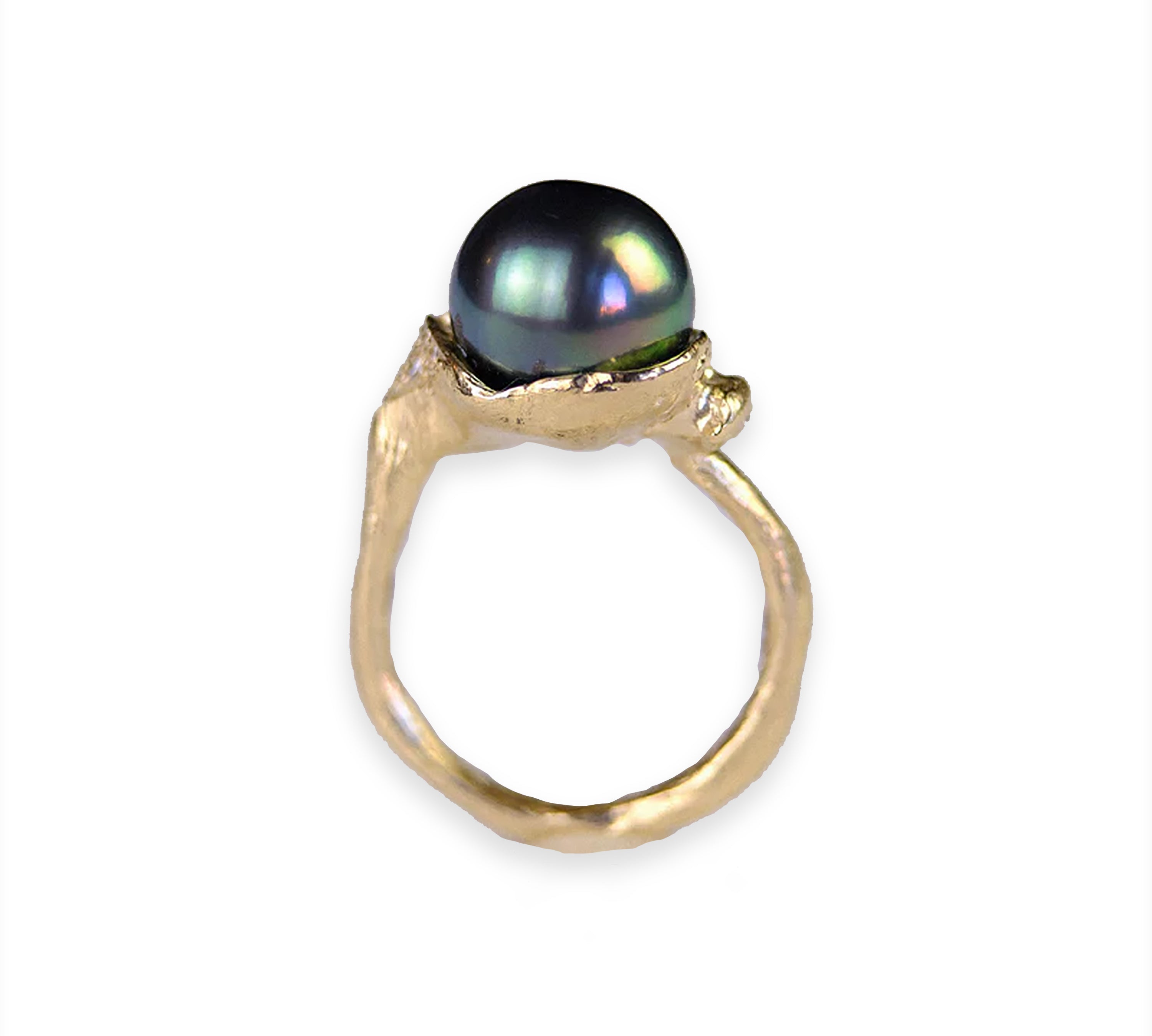 MUSE with Grey Tahitian Pearl & Diamond Ring Cocktail Ring Mari Beltran