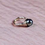 MUSE with Grey Tahitian Pearl & Diamond Ring Cocktail Ring Mari Beltran